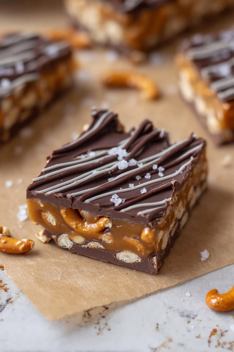 Salted Caramel Pretzel Bark Recipe