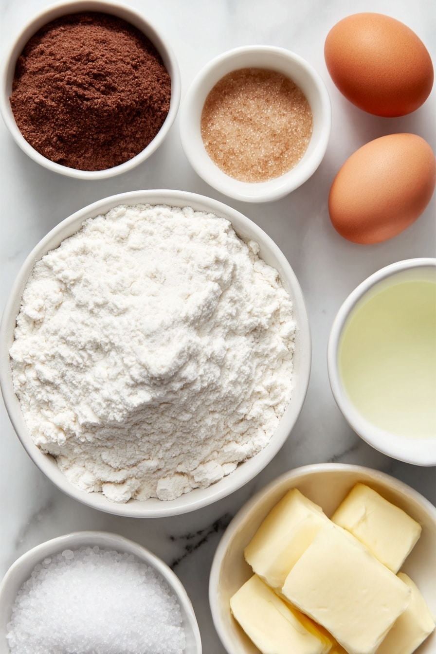 Homemade Pretzel Rolls Recipe 7 Flat lay of a small mound of all-purpose flour, a small white ceramic bowl of warm water, a few tablespoons of light brown sugar in a white bowl, a small white bowl with melted unsalted butter, one large whole brown egg with clean shell, a small white bowl containing coarse sea salt crystals, a small white bowl with baking soda powder, and a small heap of kosher salt crystals placed neatly, all arranged symmetrically around a simple white ceramic mixing bowl with active dry yeast granules scattered inside, placed on a clean white marble surface, soft natural light, photo taken with an iPhone, professional food photography style, fresh ingredients, white ceramic bowls, no bottles, no duplicates, no utensils, no packaging --ar 2:3 --v 7 --p m7354615311229779997 - Homemade Pretzel Rolls, Pretzel Rolls Recipe, Soft Pretzel Rolls, Chewy Pretzel Buns, Homemade Bread Rolls