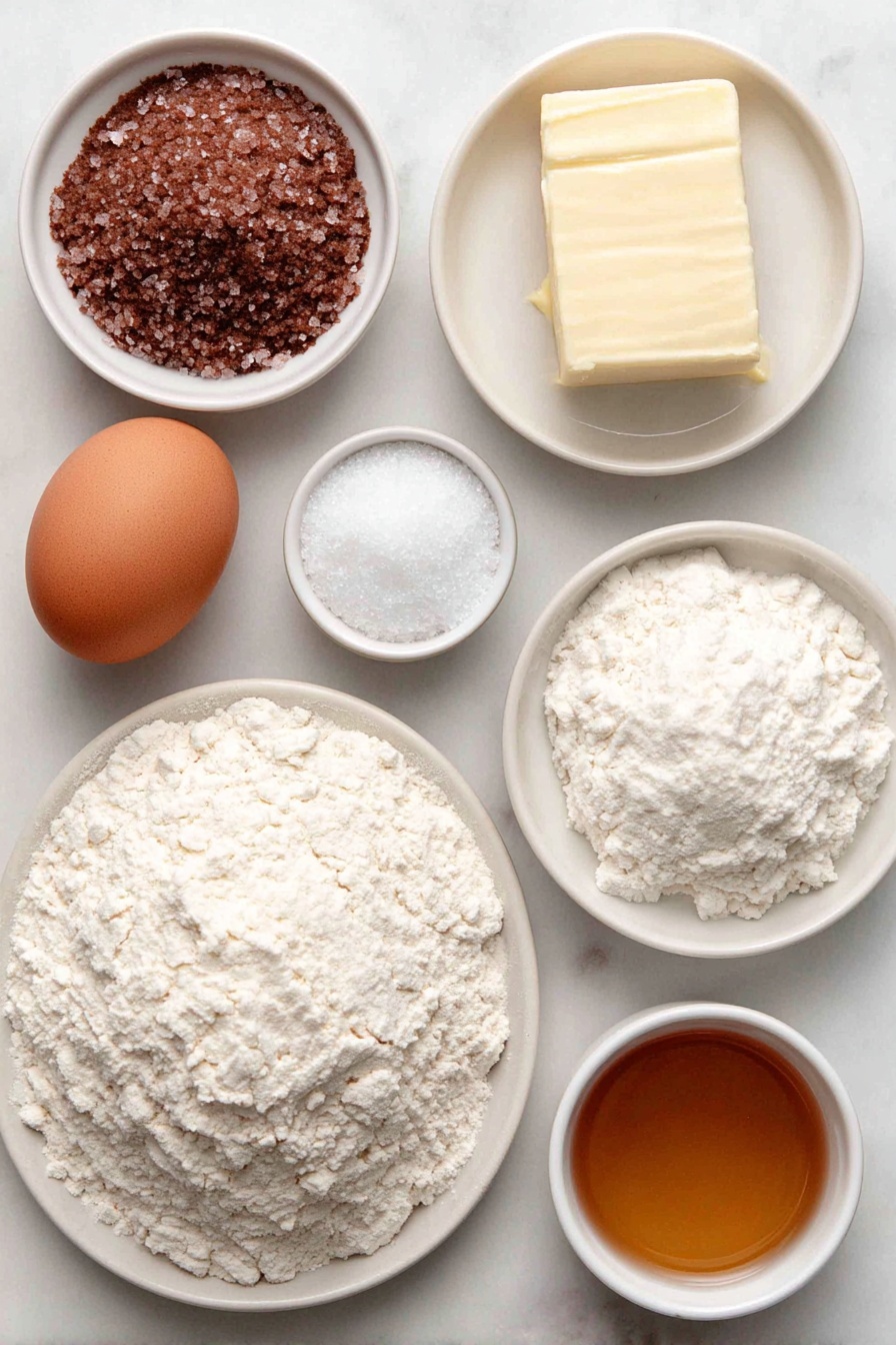 Pull-Apart Pretzel Rolls Recipe 7 Flat lay of a small white ceramic bowl of warm water, a small white ceramic bowl of sugar crystals, a small white ceramic bowl of coarse kosher salt, a small heap of active dry yeast granules, a neat pile of all-purpose flour on a white ceramic plate, a small white ceramic bowl of melted unsalted butter, a large whole brown egg with clean shell, a small white ceramic bowl of baking soda powder, all arranged symmetrically on a clean white marble surface, soft natural light, photo taken with an iPhone, professional food photography style, fresh ingredients, white ceramic bowls, no bottles, no duplicates, no utensils, no packaging --ar 2:3 --v 7 --p m7354615311229779997 - Pull-Apart Pretzel Rolls, soft pretzel rolls, homemade pretzel bread, cheesy pretzel buns, easy pretzel roll recipe