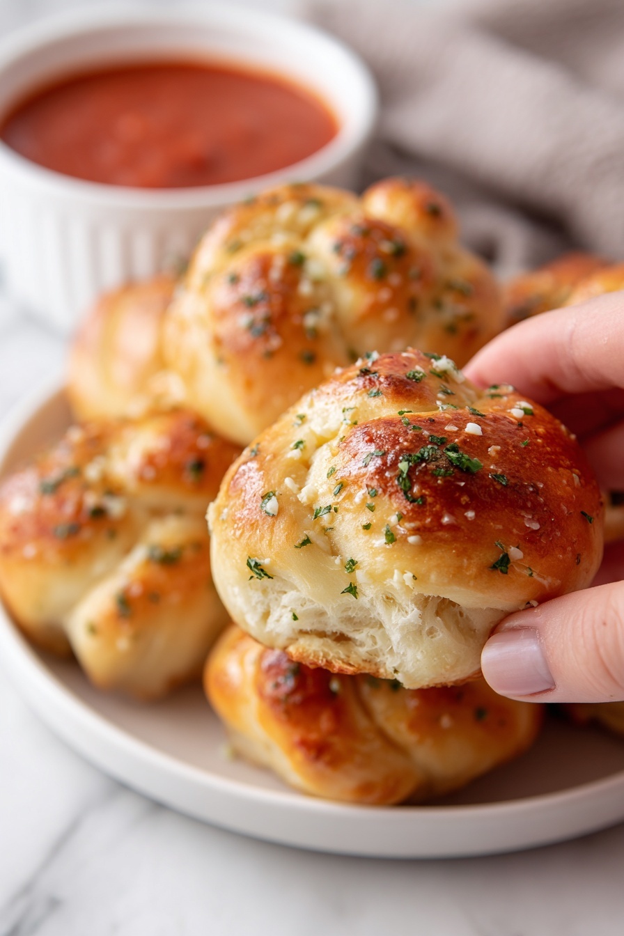 Garlic Parmesan Knots Recipe 8 Garlic Parmesan Knots Recipe - Serving