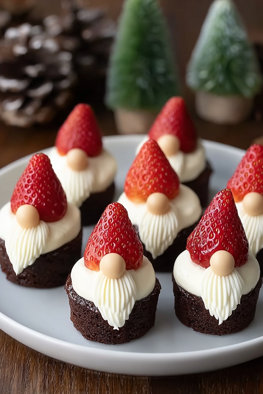 Brownie Gnome Bites with Strawberries Recipe