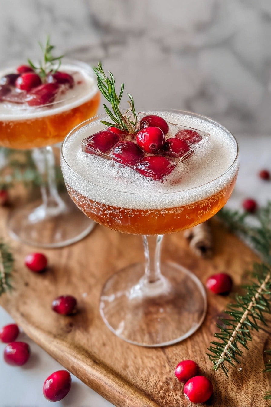 Mistletoe Cranberry Champagne Cocktails Recipe