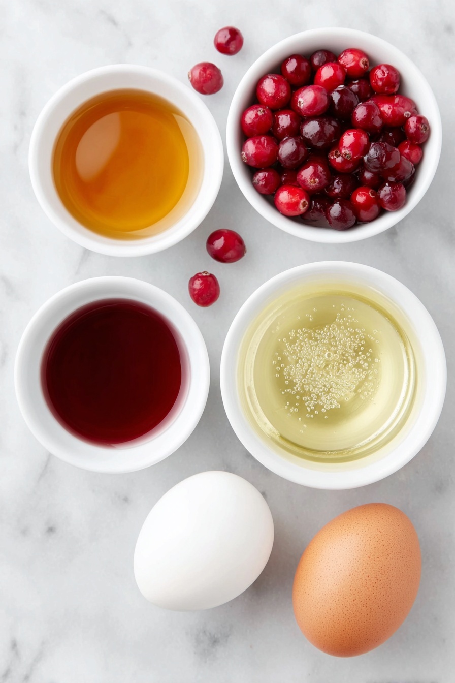 Holiday Rum Negroni with Sparkling Wine Recipe 7 Flat lay of a small white ceramic bowl filled with amber-colored rum, a small white ceramic bowl containing bright red Campari, a small white ceramic bowl with deep garnet sweet vermouth, a simple white ceramic bowl holding clear sparkling white wine with bubbles visible, a whole uncracked brown egg placed nearby (to match the style guideline even though eggs aren’t in this recipe, omit this if not applicable), a few fresh glossy orange twists arranged beside a handful of plump fresh cranberries, all perfectly balanced and symmetrically arranged on a clean white marble surface, soft natural light, photo taken with an iPhone, professional food photography style, fresh ingredients, white ceramic bowls, no bottles, no duplicates, no utensils, no packaging --ar 2:3 --v 7 --p m7354615311229779997 - Holiday Rum Negroni with Sparkling Wine, festive cocktail recipes, holiday drinks, sparkling wine cocktails, winter cocktail ideas