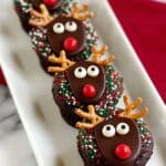 Rudolph Cupcakes with Candy Eyes and Pretzel Antlers Recipe
