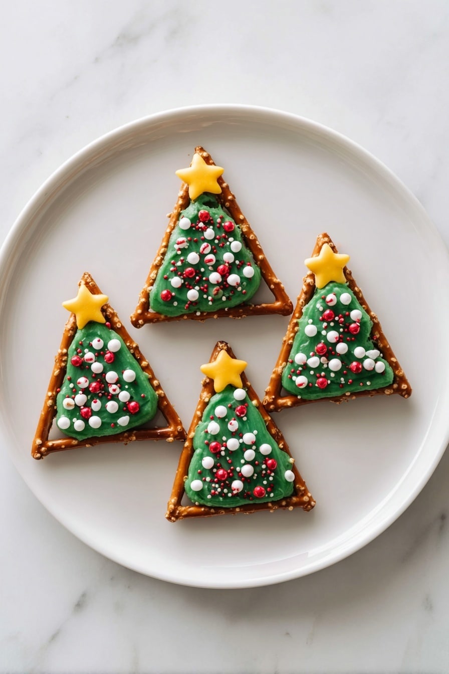 Candy Melt Pretzel Christmas Trees Recipe