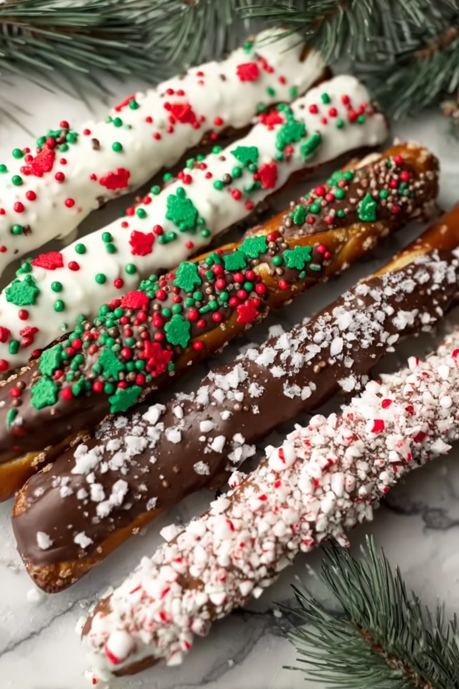 Christmas Pretzel Rods Recipe