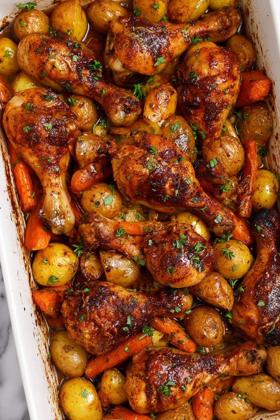 Baked Chicken Leg with Vegetables Recipe