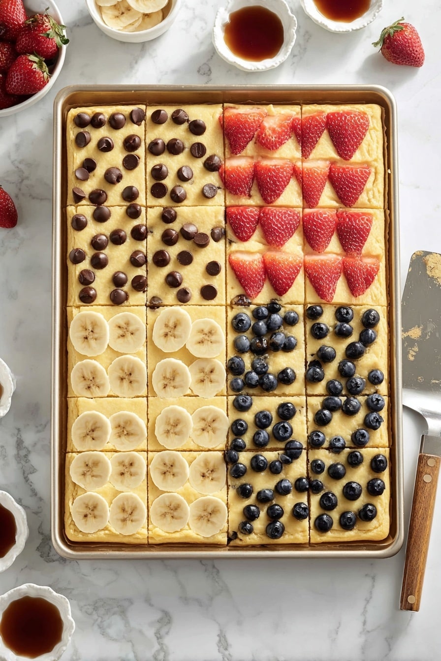 Sheet Pan Pancakes with Fruit and Chocolate Recipe