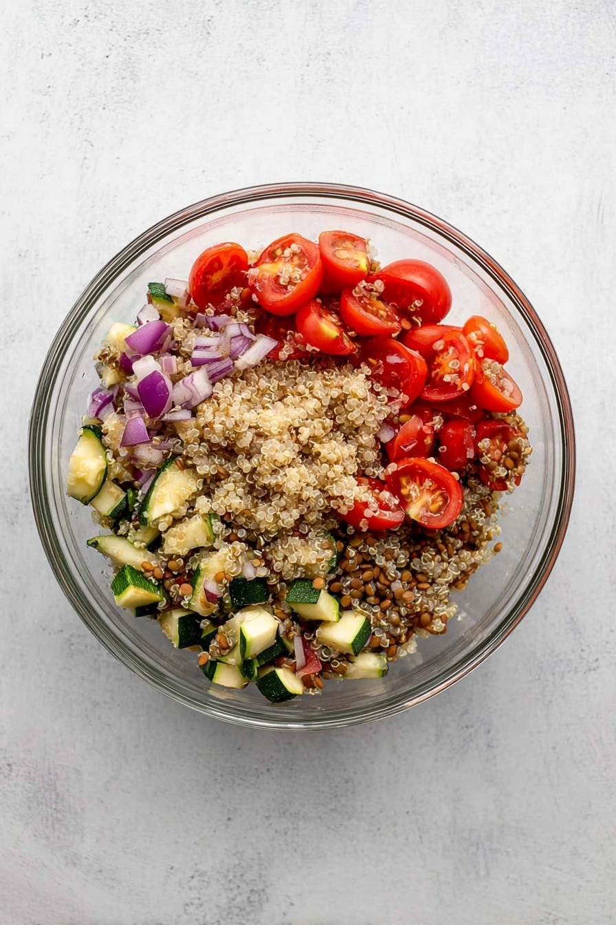 Greek Lentil Quinoa Salad Recipe