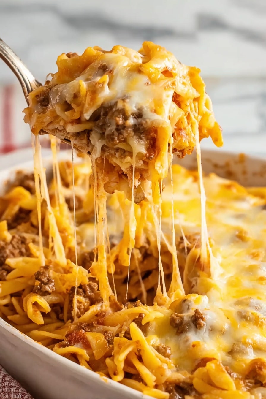 Cheeseburger Casserole with Pasta Recipe