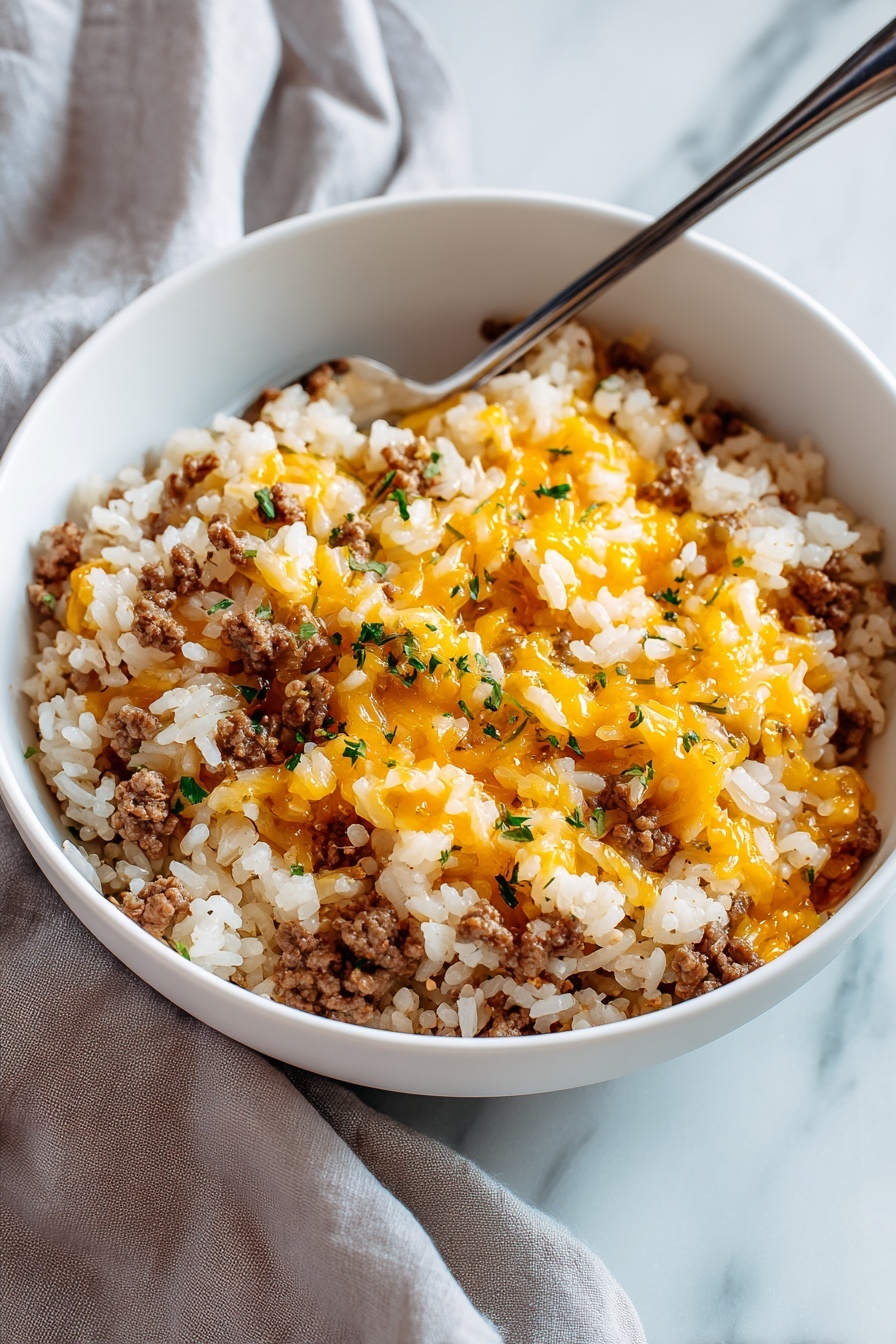 Cheesy Beef and Rice Casserole Recipe