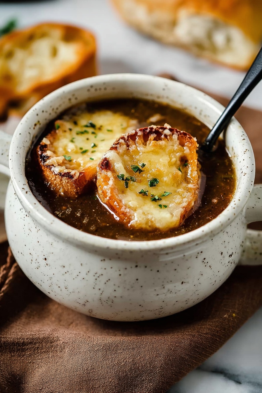 Classic French Onion Soup with Gruyere Recipe
