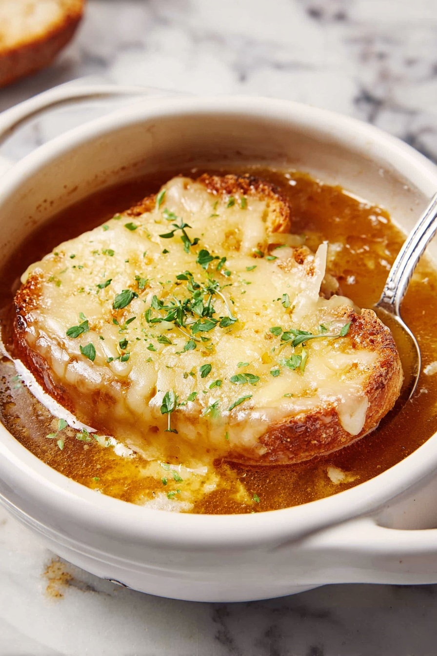 Classic French Onion Soup with Cheese Toasts Recipe