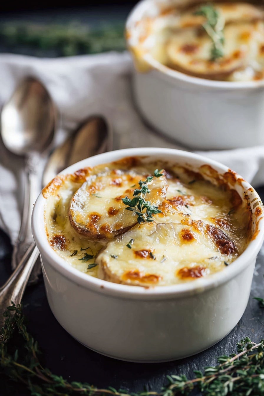 French Onion Soup with Cheese Gratinee Recipe