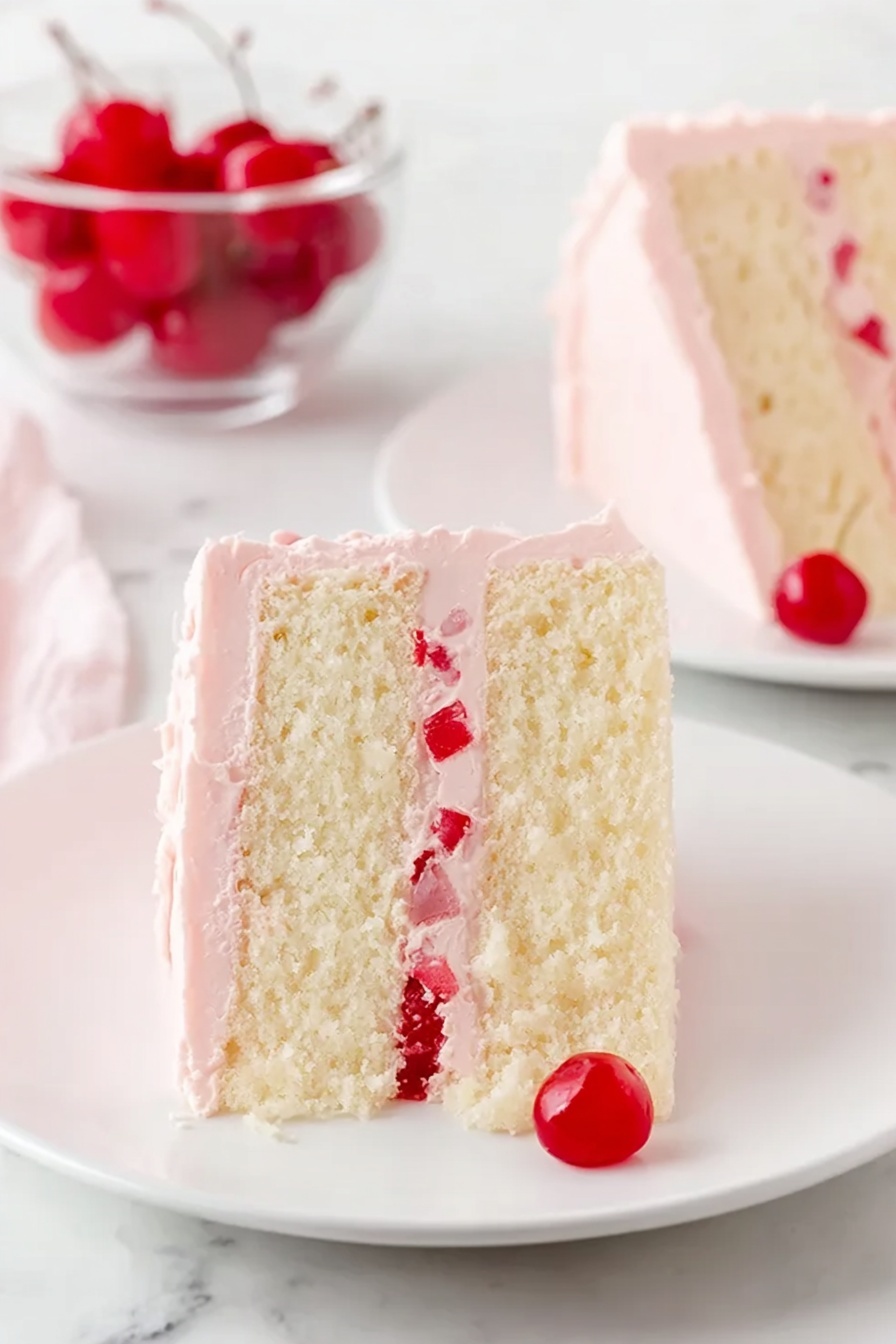 Cherry Almond Cake with Cherry Buttercream Recipe