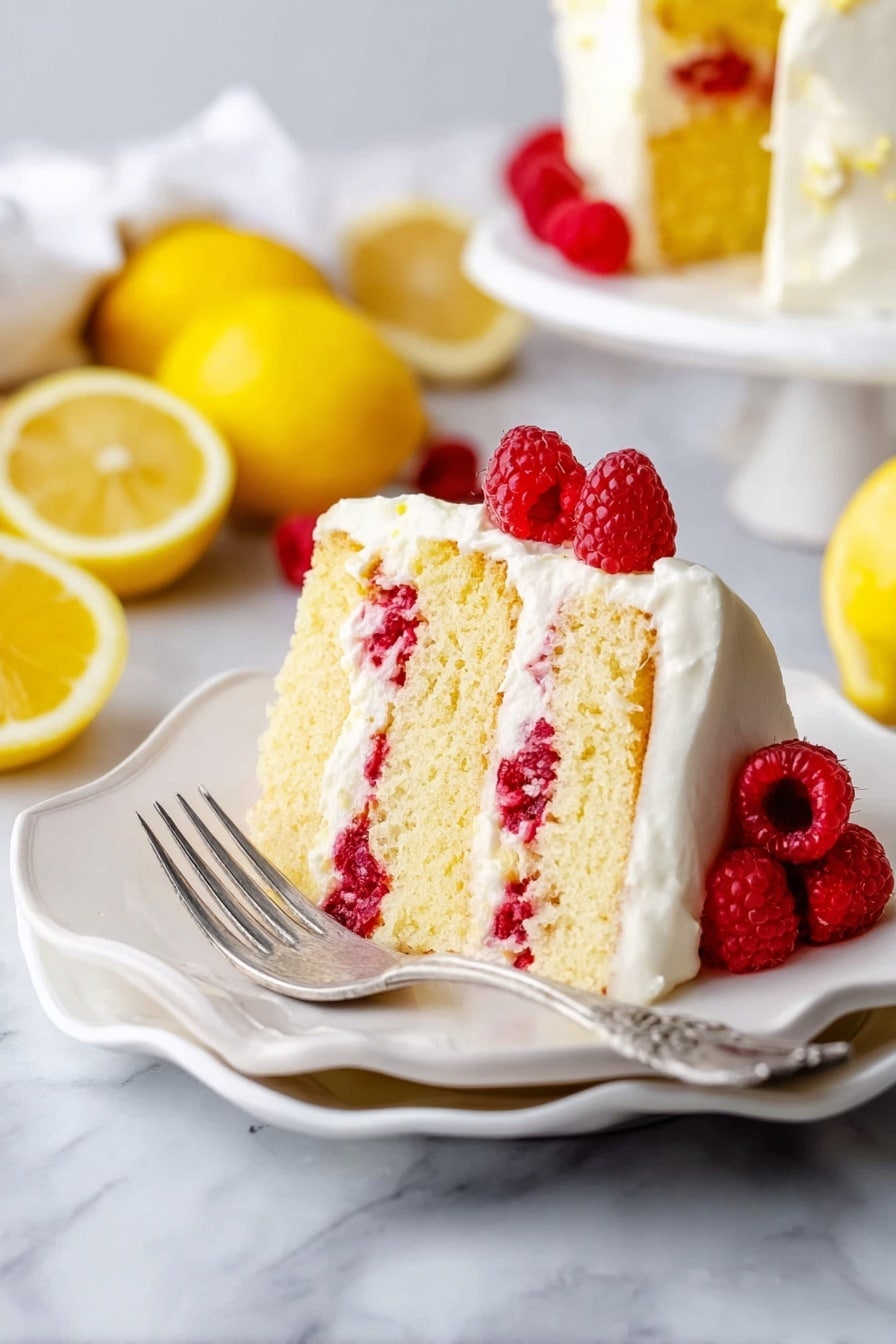 Lemon Raspberry Cake with Cream Cheese Frosting Recipe