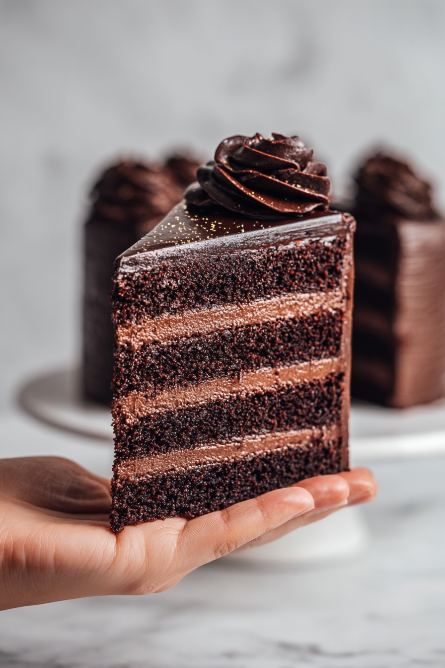 Black Velvet Cake with Dark Chocolate Buttercream Recipe 8 Black Velvet Cake with Dark Chocolate Buttercream Recipe - Serving