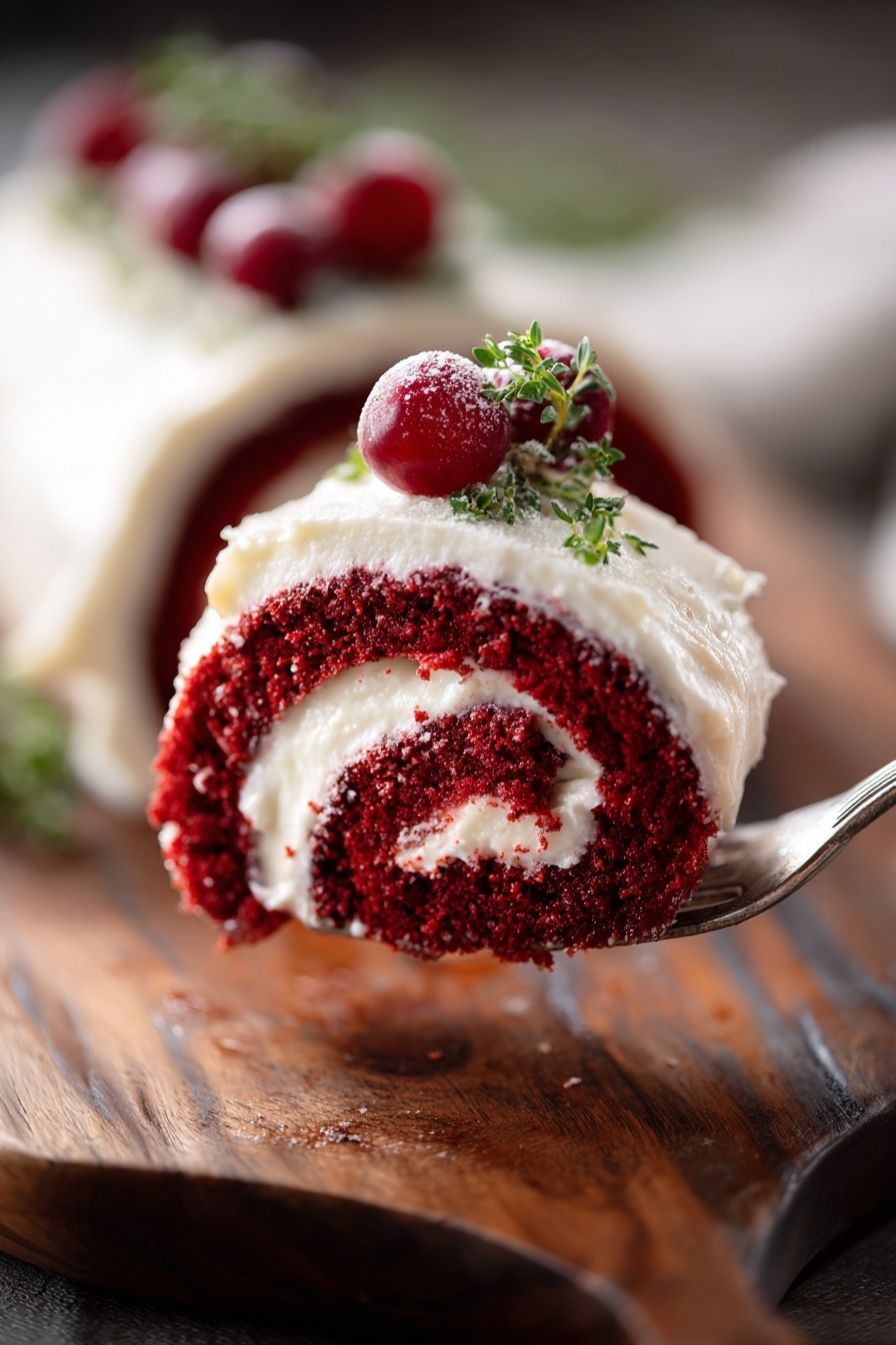 Red Velvet Cake Roll with Ermine Frosting Recipe 8 Red Velvet Cake Roll with Ermine Frosting Recipe - Serving