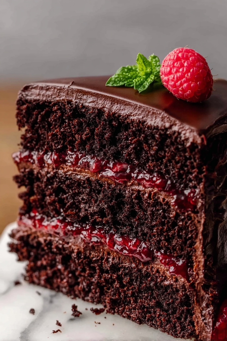 Chocolate Raspberry Cake with Ganache Recipe