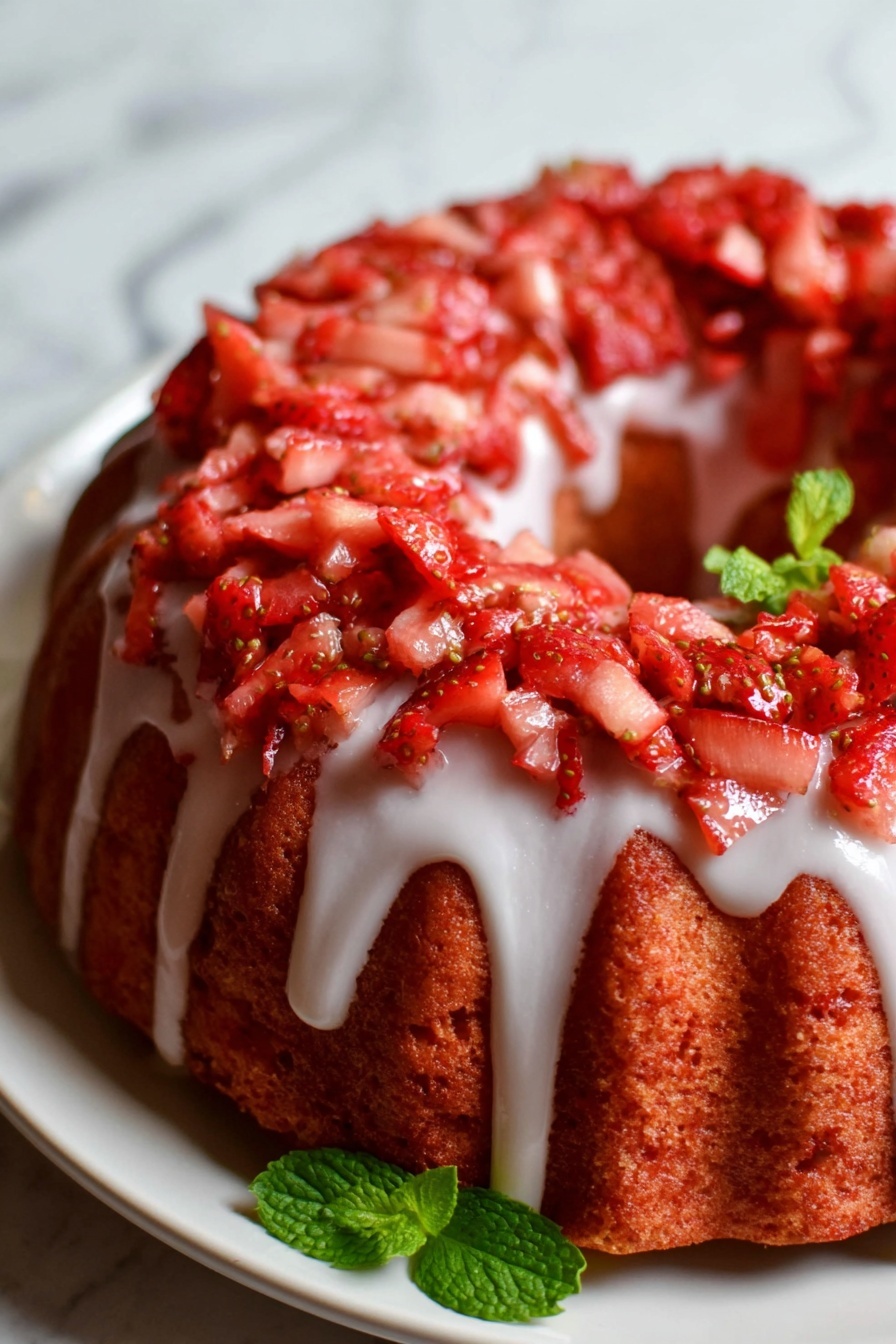 Strawberry Pound Cake with Sweet Glaze Recipe