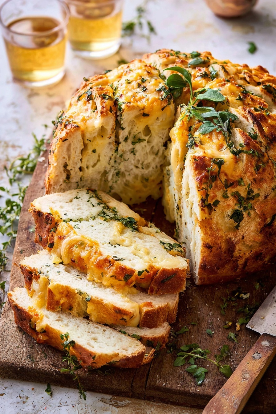 Garlic Herb Cheddar Cheese Bread Recipe