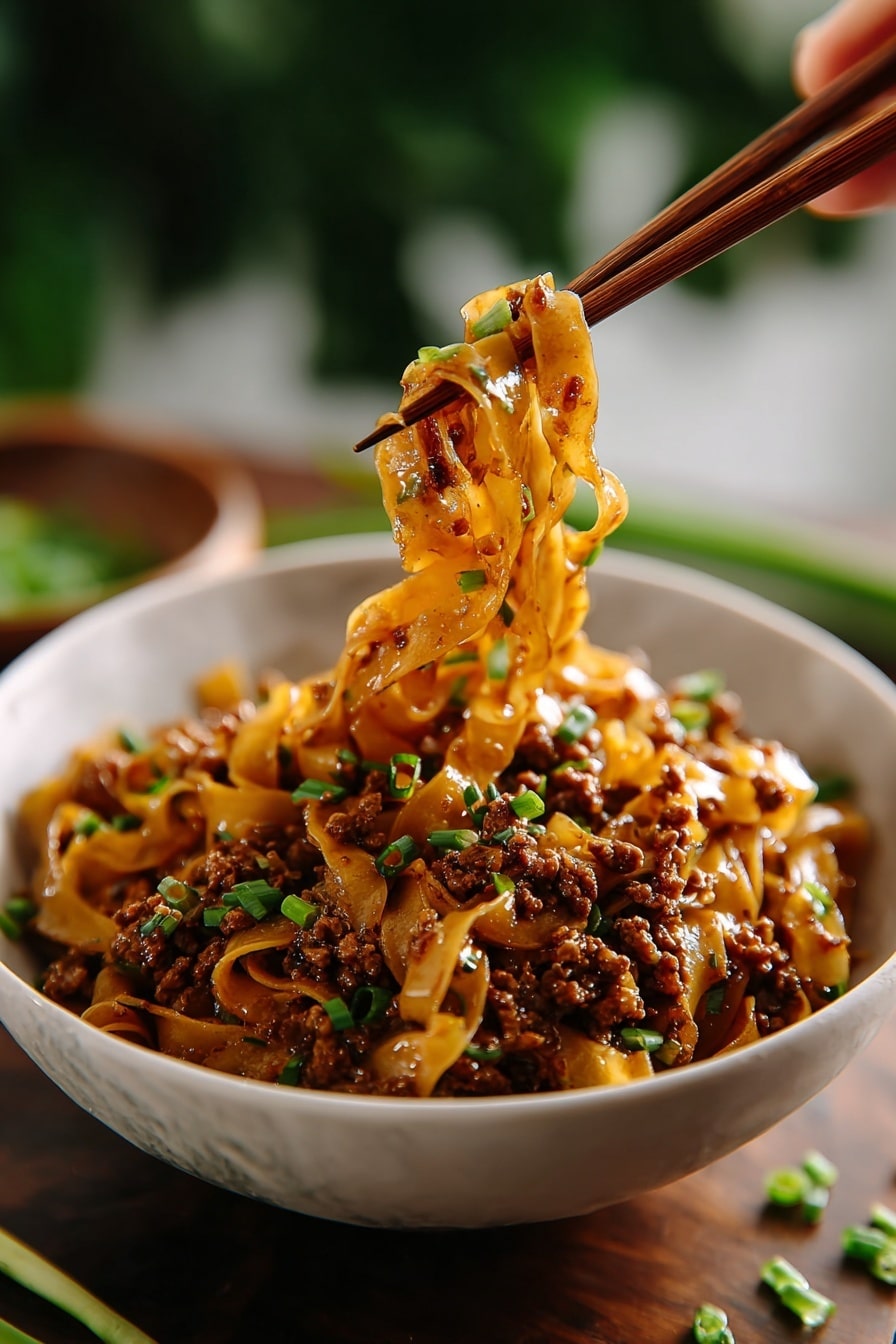 Potsticker Noodle Bowl with Pork and Greens Recipe