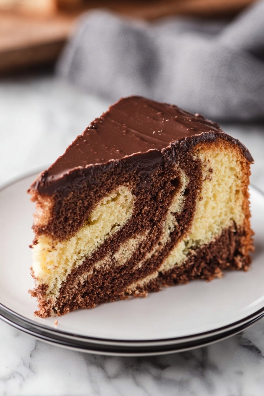 Marble Cake with Chocolate Ganache Recipe