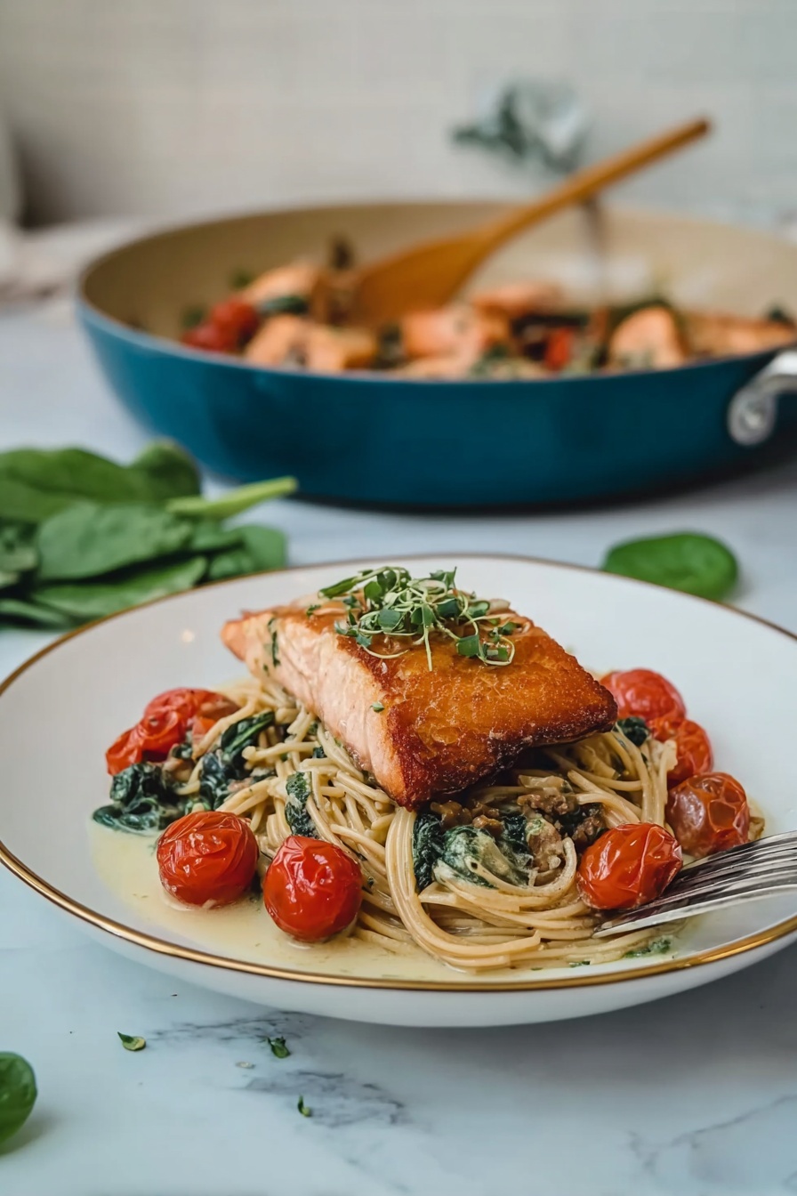 Creamy Tuscan Salmon Pasta Recipe