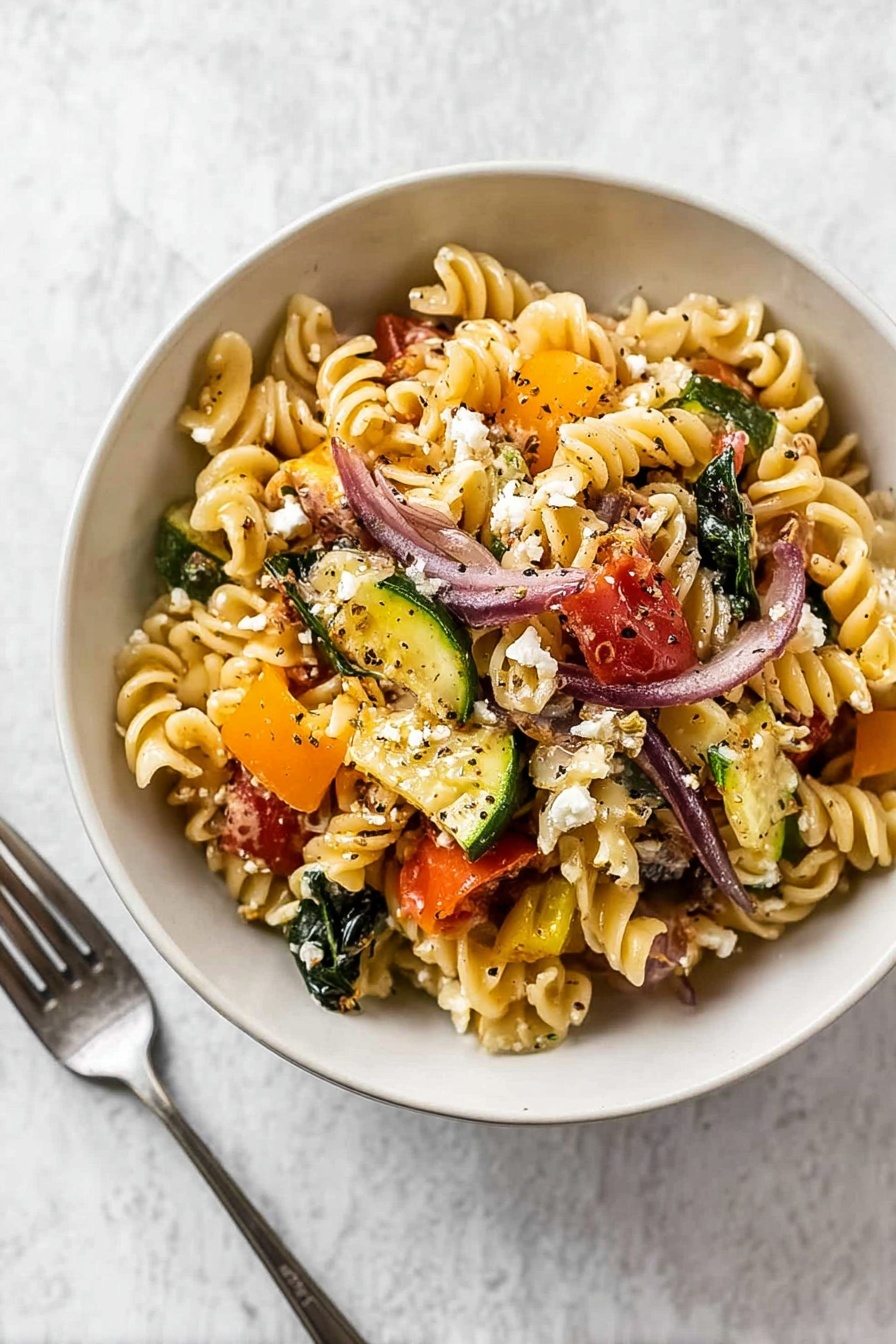 Roasted Veggie Pasta with Feta Recipe