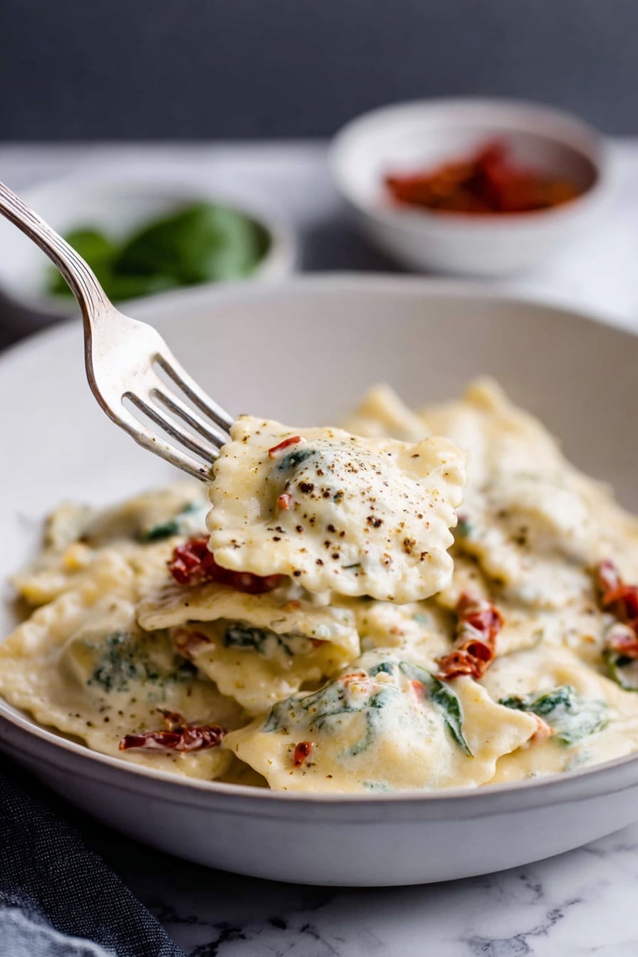Creamy Tuscan Garlic Ravioli Recipe